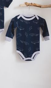 Боді стрейч кулир довгий рукав принт Скейт від 1 міс до 2-х років