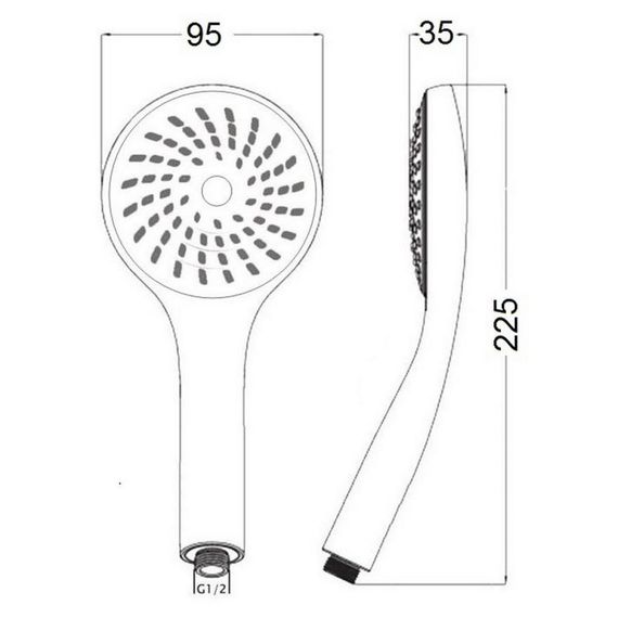 Лейка для ручного душа Лейки Lidz Niagara 01 98 мм округлая LDNIA01CRM22034 Chrome | Зображення 1