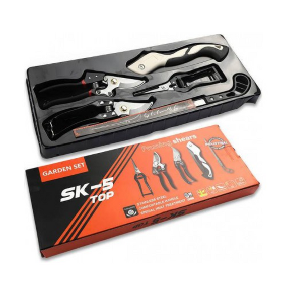 Садовий набір інструментів 5 елементів, секатори, ножиці для квітів, пила, ножівка | Зображення 9