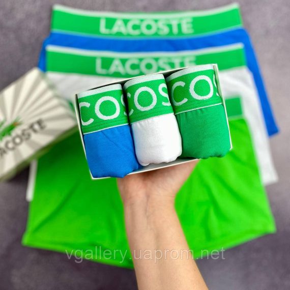 Набір чоловічої білизни Lacoste Чоловічі бавовняні труси боксери Лакоста в наборі 3 шт. | Зображення 4