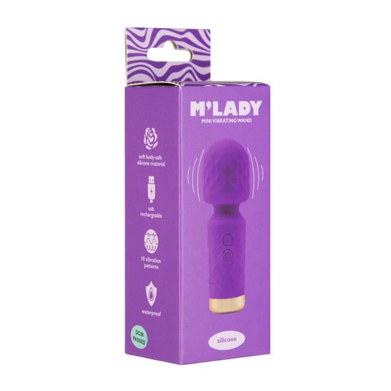 Вібромасажер M’Lady Mini Vibrating Wand Purple Sex Aura | Зображення 1