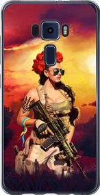 Чехол на Asus Zenfone 3 ZE520KL Украинка с оружием "5316u-449-17620"