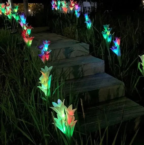 Уличный Садовый фонарь на солнечной батарее Лилия 74 см | Зображення 4