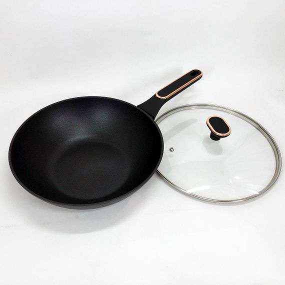 Сковорода Magio MG-1168 з кришкою 28 см кована антипригарна, сковорода якісна на плиту | Зображення 1