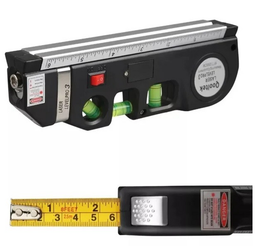 Лазерний рівень із вбудованою рулеткою FIXIT Laser Level Pro 3 4в1 рулетка лінійка | Зображення 1
