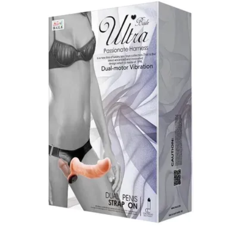 Страпон із вібрацією з 2 вібромоторами ULTRA PASSIONATE HARNESS STRAP-ON, BW-022060 Sex Aura | Зображення 2
