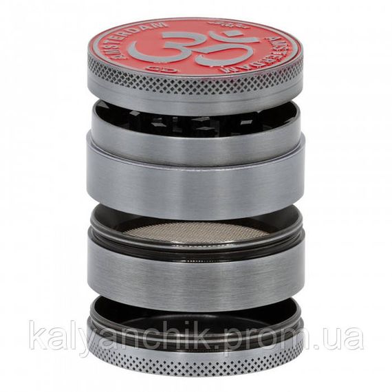 Гріндер металевий Amsterdam  Rainbow Mix Grinder with Ganash and OM logo 4part- 50mm | Зображення 1