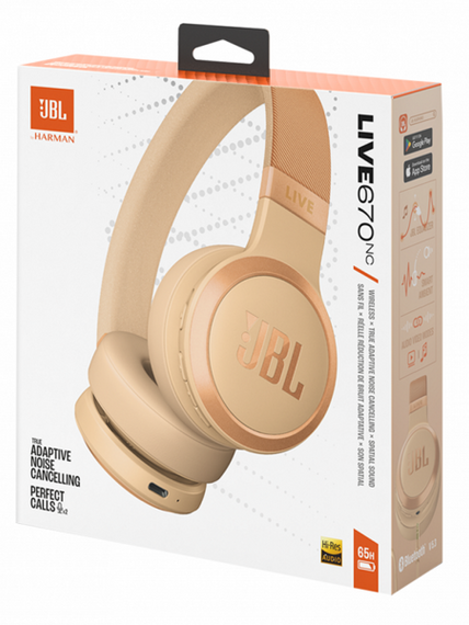 Гарнітура JBL LIVE 670NC Sandstone (JBLLIVE670NCSAT) | Зображення 1