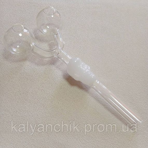 Скляна трубка Skull Double Oil White