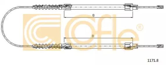 Трос ручного гальма задній Ducato/Boxer 94-02 (3027/2x800), COFLE (11718)