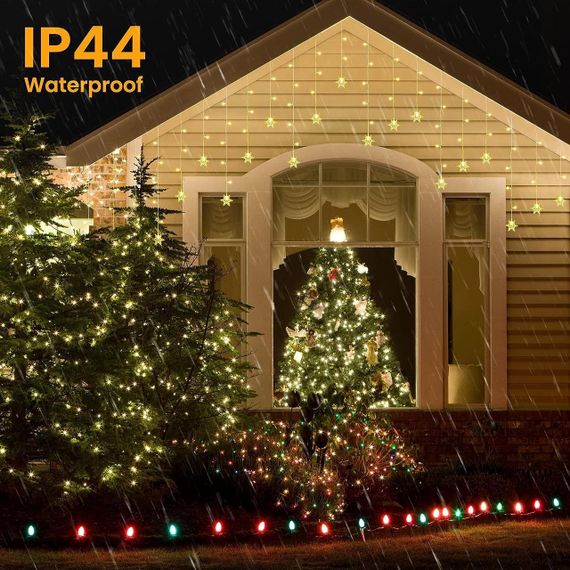 Гірлянда «Сніжинки», світлова завіса ELEUTH для різдвяних інтер'єрів, 8 режимів і таймер, 3,5 м, 94 led | Зображення 4