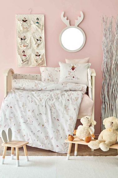 Білизна для дитячого ліжечка Karaca Home 10402 Туреччина Для ліжечка  Ранфорс Рожевий