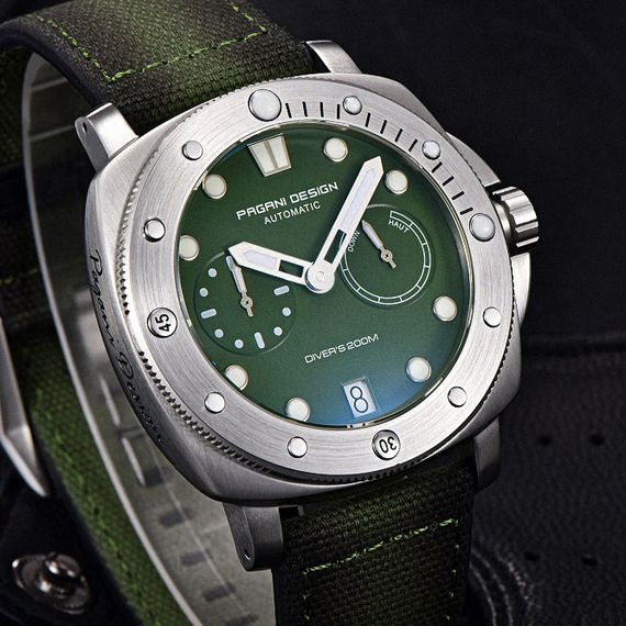 Годинник P2agani Design PD-1767 Silver-Green | Зображення 1