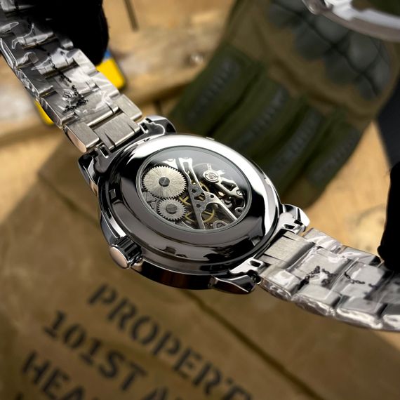 Класичний чоловічий годинник Awarder 022 Silver-White Mechanic Metall Не Забуду Дім | Зображення 3
