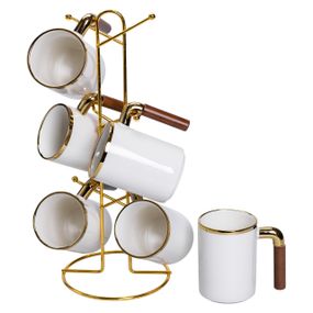 Набір із 6 чашок на металевій підставці (400 мл)