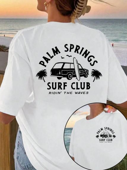 Футболка женская с принтом повседневная S Белая