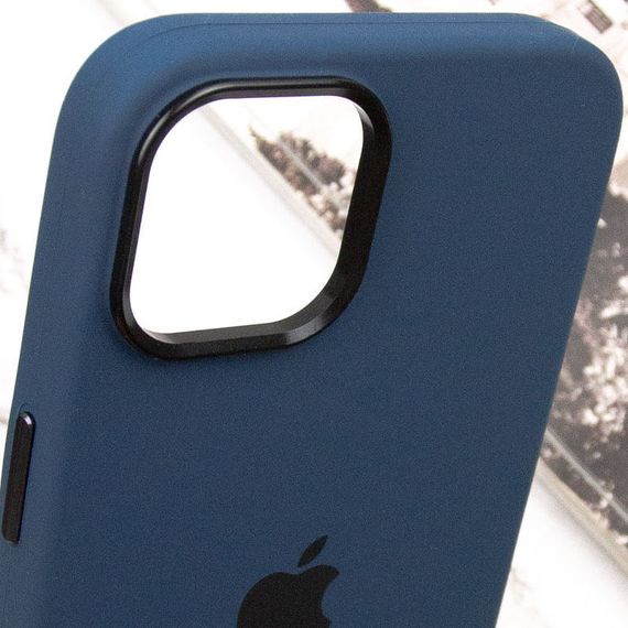 Чохол Silicone Case Metal Buttons (AA) для Apple iPhone 13 (6.1") Силікон, Білий / White Силікон, Синій/StromBlue | Зображення 7