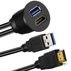 Порт подовжувач з кабелем - CARPRIE на USB 3.0 і HDMI 19pin (2 метра)