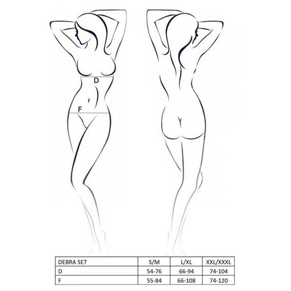 Комплект білизни DEBRA SET black L/XL - Passion Exclusive: стрепи: топ з декольте, трусики, L/XL | Зображення 4