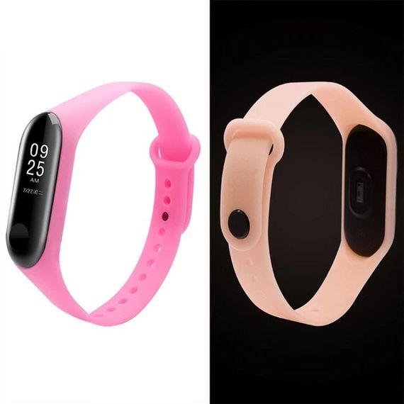 Силіконовий ремінець Neon для Xiaomi Mi Band 5 / 6 Рожевий | Зображення 1