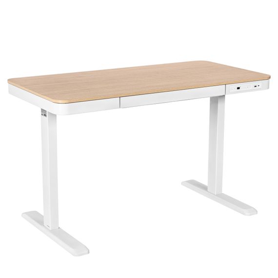 Стіл комп'ютерний 2E СЕ218D-MOTORIZED, регулювання висоти, електропривід 220В, (USB-A/USB-C), 72/120х118x60см, бежевий (2E-CE218D-MOTORIZED)