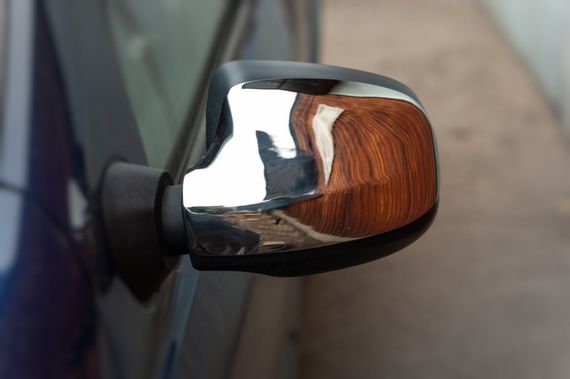 Накладки на зеркала (верхняя часть, 2 шт, нержавейка) для Lada Largus 2012- гг | Зображення 4