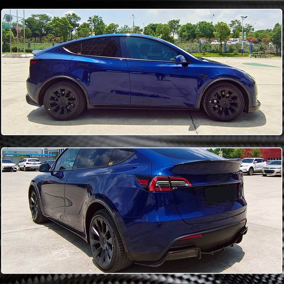 Накладки на пороги V2 (2020-2025, Карбон) для Tesla Model Y 2020- гг | Зображення 4