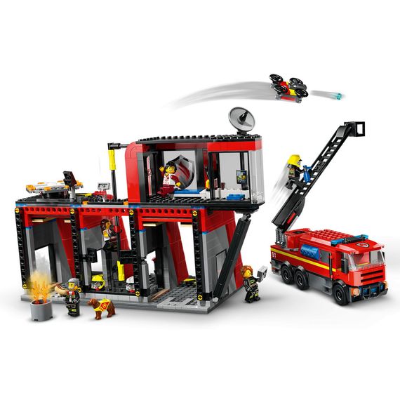 Конструктор LEGO City Пожежне депо з пожежною машиною 843 деталей (60414) | Зображення 2