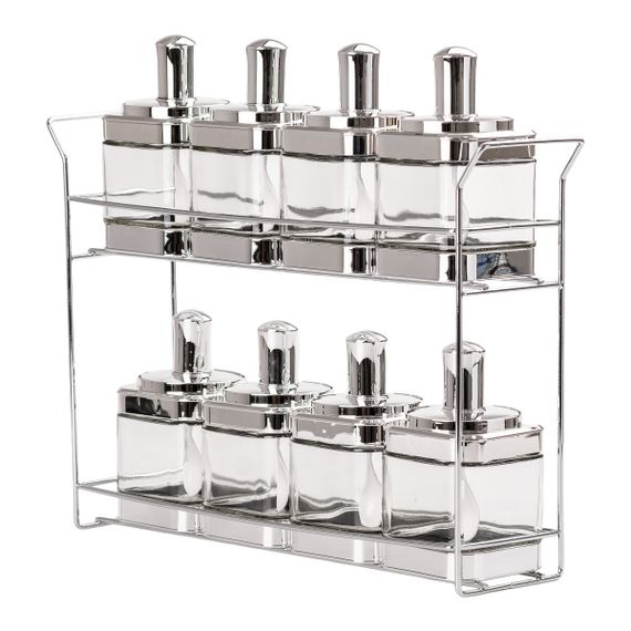 Банки для сипучих продуктів набір з 8 шт скляні ємності для зберігання з кришкою і ложкою HP531FS1034Y | Зображення 1