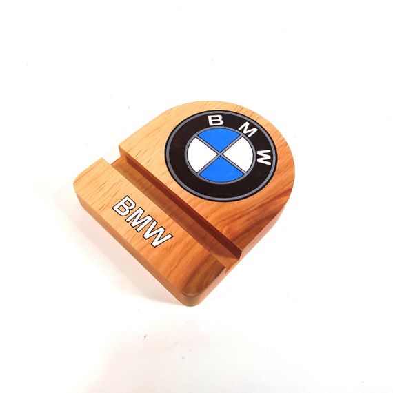 Підставка тримач під смартфон планшет логотип BMW 10х12 см Майстерня містера Томаса Дерево Лак | Зображення 1