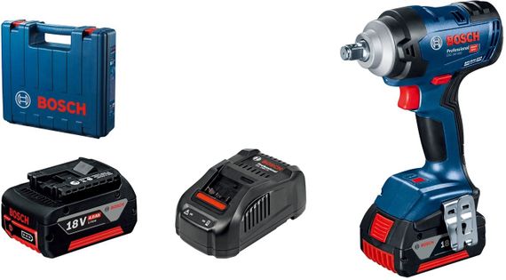 Гайковерт Bosch Professional GDS 18V-400, 2*18 В GBA 5 Аг, 400 Нм, 0-2500 об/хв, ЗУ GAL 18V-40, кейс, 1.87 кг (0.601.9K0.020)