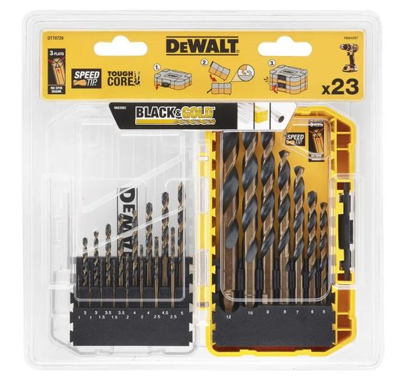 Набір свердел по металу DeWalt EXTREME BLACK & GOLD HSS-G (DT70729) | Зображення 1