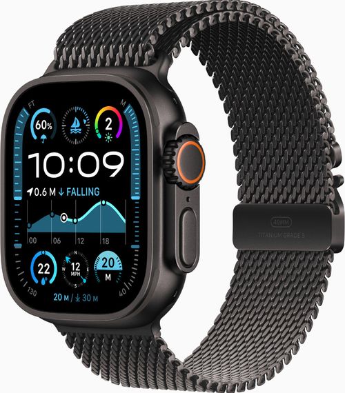 Смарт-годинник Apple Watch Ultra 2 GPS + Cellular 49mm Black Titanium Case w. Black Titanium Milanese Loop - M (MX5U3)