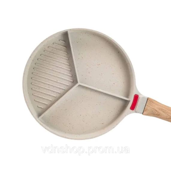 Сковорода гриль Ø 25 см на три секції з антипригарним покриттям кругла бежева HP39575W | Зображення 4