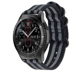 Нейлоновий ремінець Primo Traveller для годинника Samsung Gear S3 Classic SM-R770 / Frontier RM-760 - Black&Grey