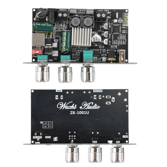Модуль усилителя ZK-1001U 100W Mono Bluetooth 5.3 TPA3116D2 AUX USB MP3 | Зображення 1