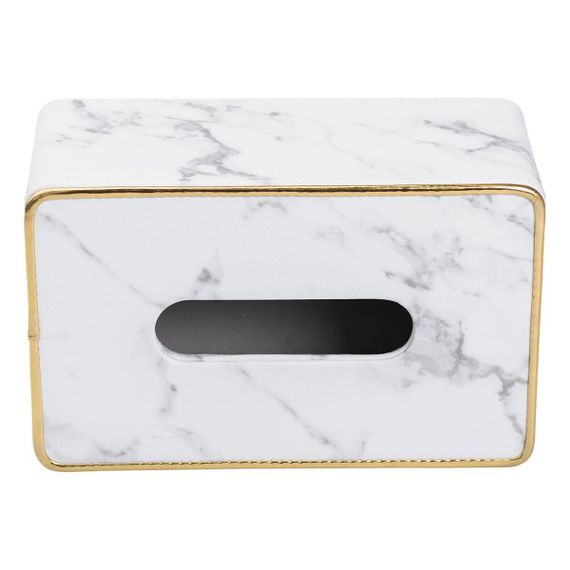 Серветниця з еко шкіри 21.5х13х9 см для кафе і ресторанів Білий мармур HP-3-202 | Зображення 3