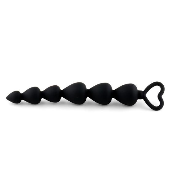 Анальний ланцюжок - Anal Beads Heart Black Sex Aura | Зображення 1