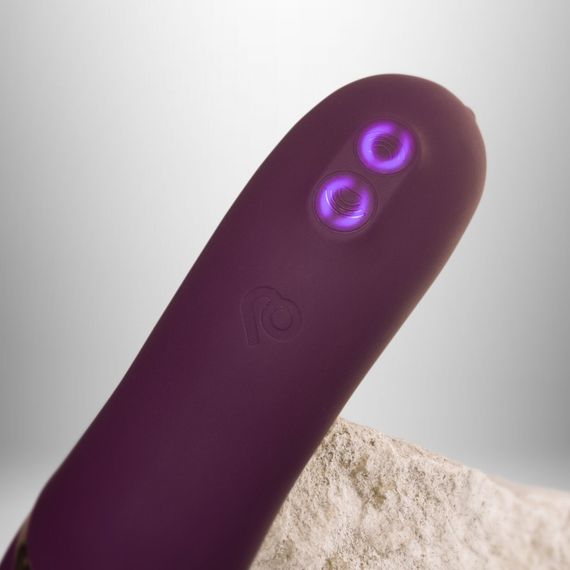 Подвійний вібратор Rocks Off Gemini Burgundy, 2 мотори, по 10 режимів, змінне положення ручки | Зображення 7