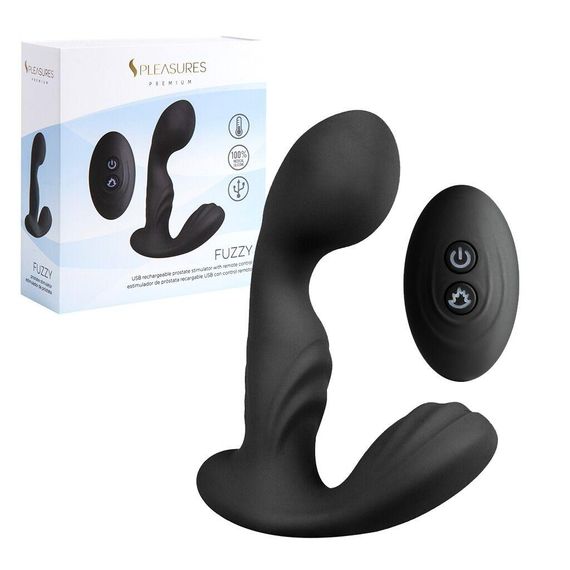 Вібромасажер простати S Pleasures Premium FUZZY, чорний, з рельєфом, 10 режимів вібрації, нагрівання sexstyle | Зображення 3