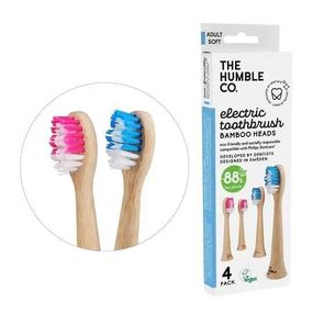 Насадки Humble (ЕТН001) для електричної зубної щітки Philips Sonicare, м'які, бамбукові, рожеві/блакитні (4 шт.)