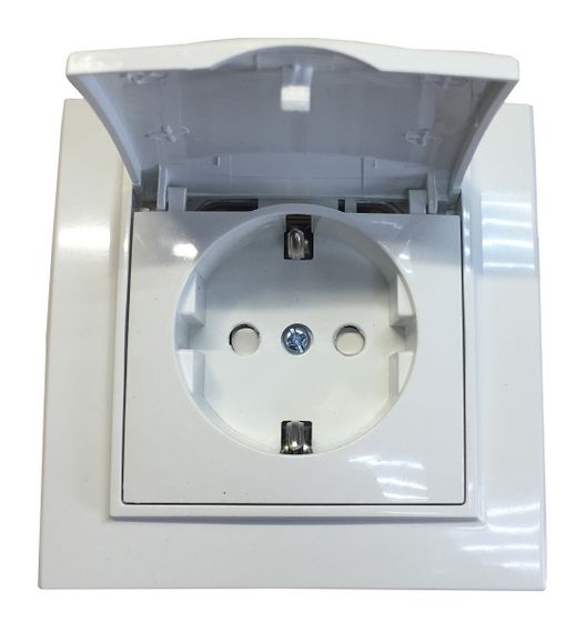 Розетка внутрішній установки 1-а з/к з кришкою з захисна шторка біла IP20 Malta Ny95000962 | Зображення 2