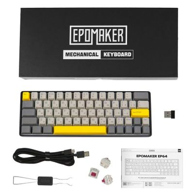 Клавиатура Epomaker EP64 60 Mulan Switch Hot-Swap RGB Wireless/Bluetooth/USB UA Black (EP64-B-M) | Зображення 6