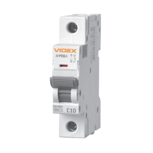 Автоматичний вимикач 1P 10А 6 kA VF-RS6-AV1C10 Resist Videx