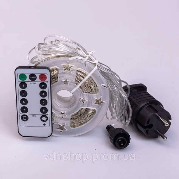 Гирлянда роса на пульте 100 метров на 1000 led светодиодов капля белый провод мультиколор 1000L100MWML | Зображення 7