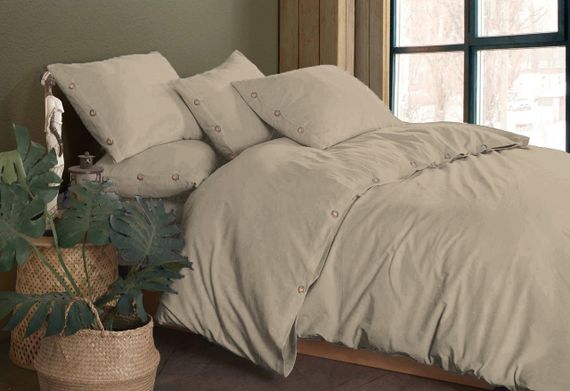 Постільна білизна Golden Colors Stonewashed 200 х 220 см Cappuccino (перероблена бавовна) | Зображення 1