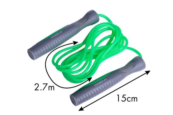 Скакалка PowerPlay 4204 Classic Jump Rope Зелена (2,7m.) | Зображення 4