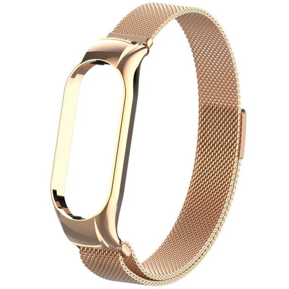 Ремінець Milanese Loop Design для Xiaomi Mi Band 7 Pink Gold | Зображення 5