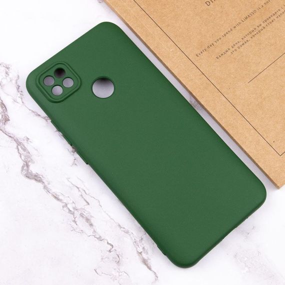 Чехол TPU GETMAN Liquid Silk Full Camera для Xiaomi Redmi 9C Зеленый / Dark green | Зображення 2