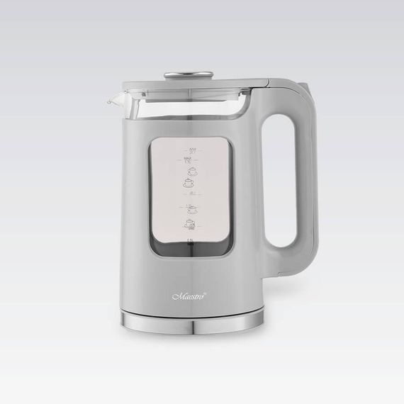 Електрочайник скляний Maestro MR-065-GREY, 1.7 л, 2200 Вт, з підсвіткою